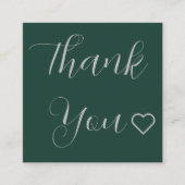 Carte De Réduction Script de Merci moderne Vert minimal (Devant)