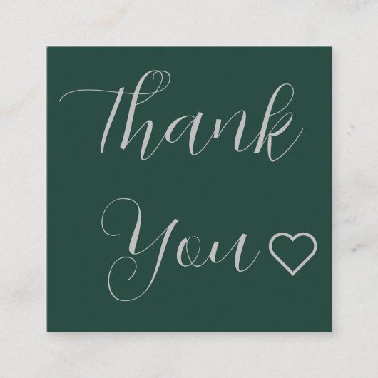 Carte De Réduction Script de Merci moderne Vert minimal (Devant)