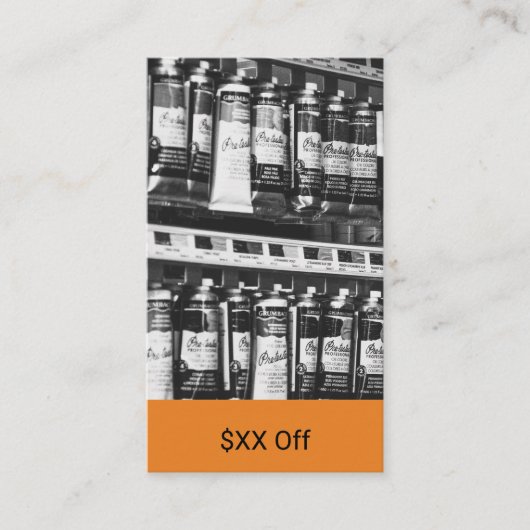 Carte De Réduction Service Image Orange Accents $XX Off (Devant)