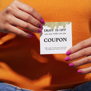 Carte De Réduction Signature holographique moderne Glam Parties scint