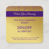 Carte De Réduction Signature holographique Script Parties scintillant (Devant)