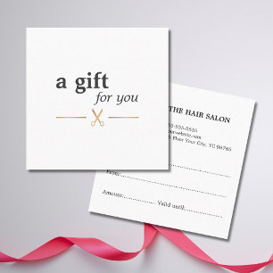 Carte De Réduction Simple Élégant Chic Faux Or Blanc Coiffeur