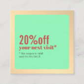 Carte De Réduction Simple élégant salon rouge vert doré (Devant)