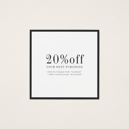 Carte de réduction simple et moderne (Devant)