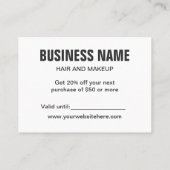 Carte de réduction simple et tendance Pastel rose (Dos)