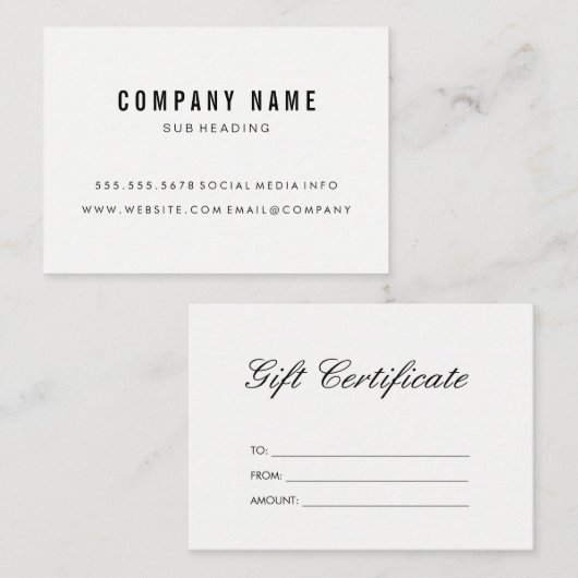 Carte De Réduction Simple minimaliste (Devant / Derrière)