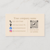 Carte De Réduction Simple minimaliste beige (Dos)