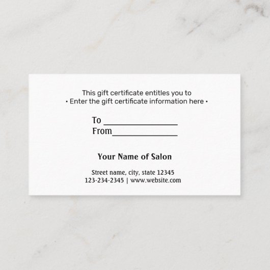 Carte De Réduction simple minimum ajouter votre nom adresse texte log (Dos)