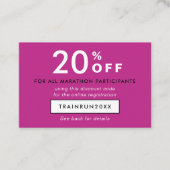 Carte De Réduction Simple Moderne Code Promo Magenta Logo QR (Devant)