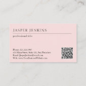 Carte De Réduction Simple rose élégant professionnel QR Code moderne (Dos)