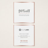 Carte de réduction simple rose moderne (Devant & derrière)