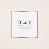 Carte de réduction simple rose moderne (Devant)