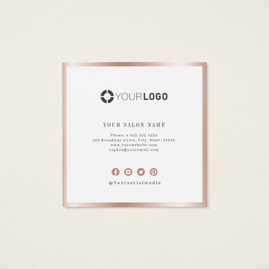 Carte de réduction simple rose moderne (Dos)