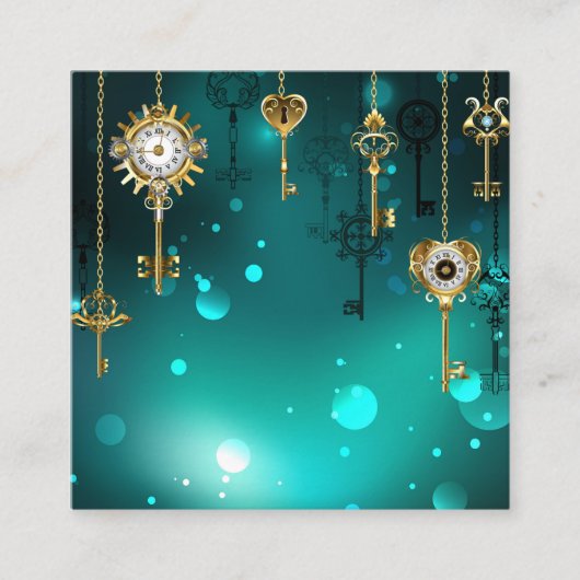 Carte De Réduction Skeleton Keys on Green Background (Devant)