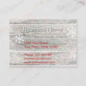 Carte De Réduction Snowflakes rustiques de Noël en bois (Dos)