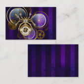 Carte De Réduction Spider Steampunk sur Arrière - plan pourpre (Devant / Derrière)
