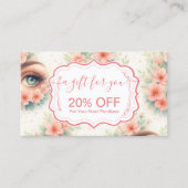 Carte De Réduction Studio de Beauté d'Artiste Extension de Cils Flora (Devant)