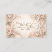 Carte De Réduction Studio de coiffure Rose Blush Illustration (Dos)