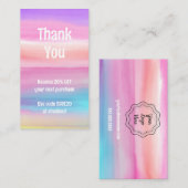 Carte de réduction sur l'aquarelle (Devant / Derrière)