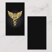 Carte De Réduction Symbole caducee polygonale or (Devant / Derrière)