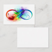 Carte De Réduction Symbole d'infini avec plume arc-en-ciel (Devant / Derrière)