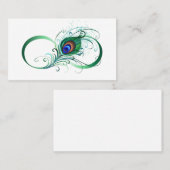 Carte De Réduction Symbole d'infini avec plume de paon (Devant / Derrière)
