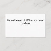 Carte De Réduction Texte des détails du nom d'entreprise Merci simple (Dos)