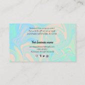 Carte De Réduction Texture iridescente olographe de faux liquide (Dos)