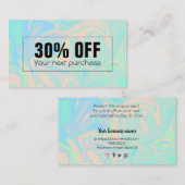 Carte De Réduction Texture iridescente olographe de faux liquide (Devant / Derrière)