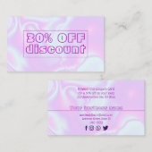 Carte De Réduction Texture olographe de licorne de faux iridescent de (Devant / Derrière)