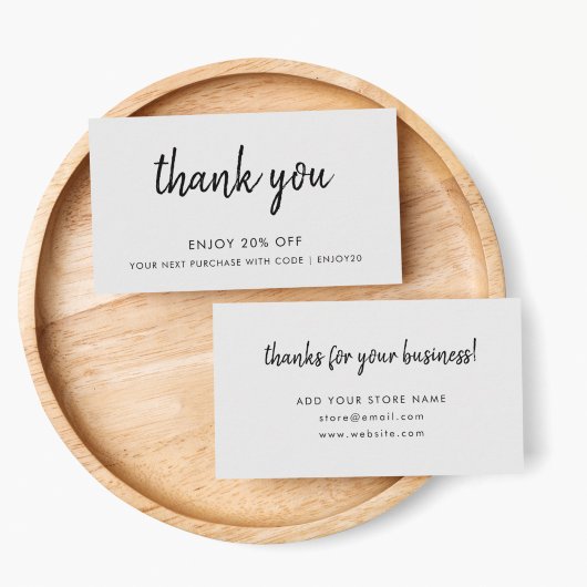 Carte De Réduction Thank | Gray Modern Minimalist
