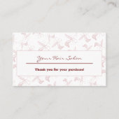 Carte De Réduction Thank You for Your Purchase Hair Salon White-Pink  (Devant)