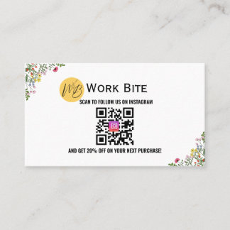 Carte De Réduction Thank You Wildflower Instagram Qr Code  