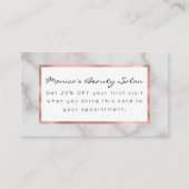 Carte De Réduction Tons bleus rose rose or blanc marbre motif (Devant)