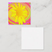 Carte De Réduction Tournesol jaune sur une spirale psychédélique (Devant / Derrière)