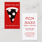 Carte De Réduction tranche libre de bon de pizza (Devant / Derrière)