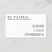Carte De Réduction tranche. pizza (Dos)