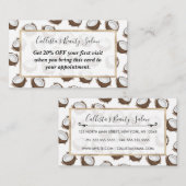 Carte De Réduction Tropical Summer Brown Blanc Coco Motif Fruit (Devant / Derrière)