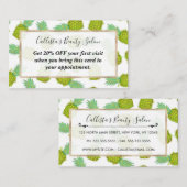 Carte De Réduction Tropical Summer Yellow Green Pineappit Fruit (Devant / Derrière)