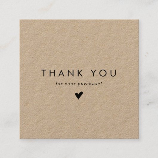 Carte De Réduction Typographie chic Kraft Business QR Code Merci (Devant)