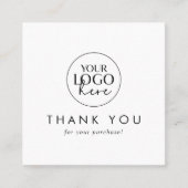 Carte De Réduction Typographie chic Logo d'entreprise Code QR Merci (Devant)