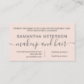 Carte De Réduction Typographie professionnelle moderne rose vif (Dos)