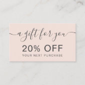 Carte De Réduction Typographie professionnelle moderne rose vif (Devant)