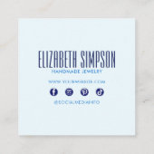 Carte De Réduction Vagues océaniques modernes Bleu Brush Aquarelle (Dos)