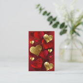 Carte De Réduction Valentines dorées et rouges (Debout devant)