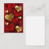 Carte De Réduction Valentines dorées et rouges (Devant / Derrière)