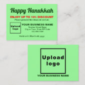 Carte de réduction verte Business Hanoukka Light (Devant / Derrière)