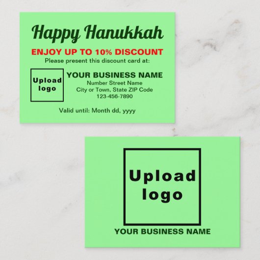 Carte de réduction verte Business Hanoukka Light (Devant / Derrière)