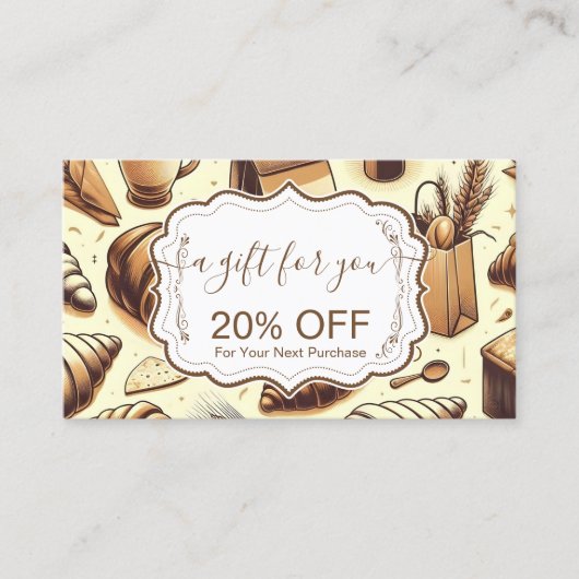 Carte De Réduction Vintage Rustic Bakery (Devant)