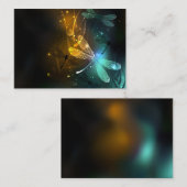 Carte De Réduction Vol de libellule verte lumineuse (Devant / Derrière)